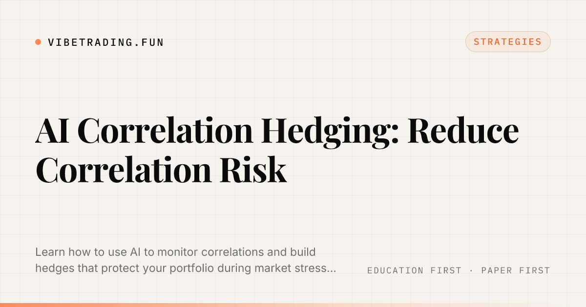 AI Correlation Hedging: Reduce Correlation Risk