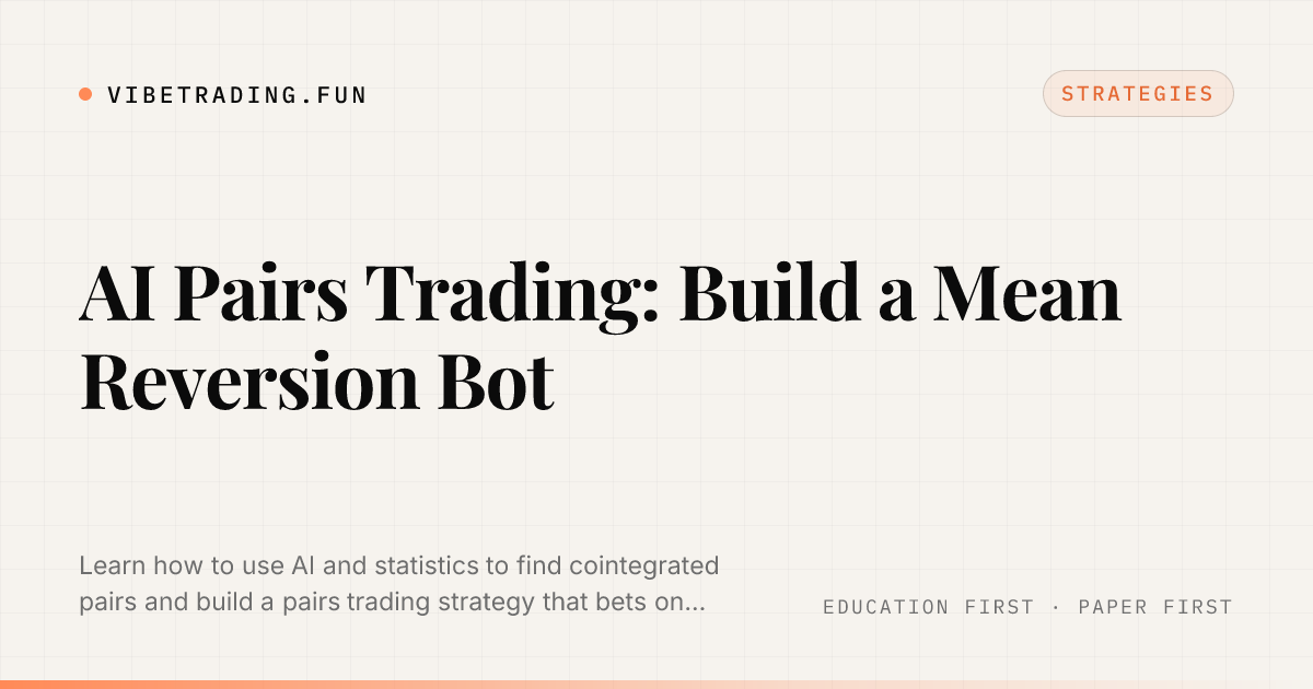 AI Pairs Trading: Build a Mean Reversion Bot