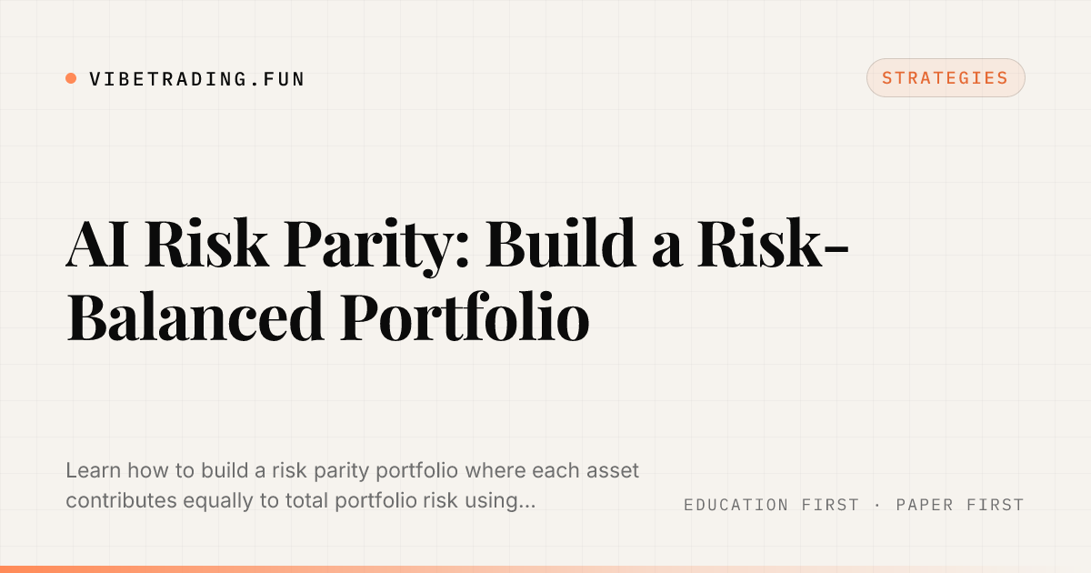 AI Risk Parity: Build a Risk-Balanced Portfolio