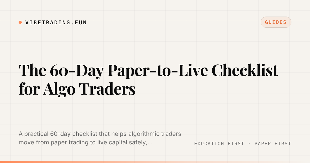 The 60-Day Paper-to-Live Checklist for Algo Traders