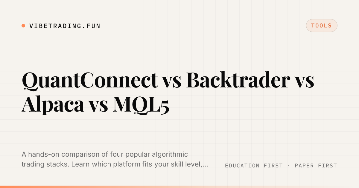 QuantConnect vs Backtrader vs Alpaca vs MQL5