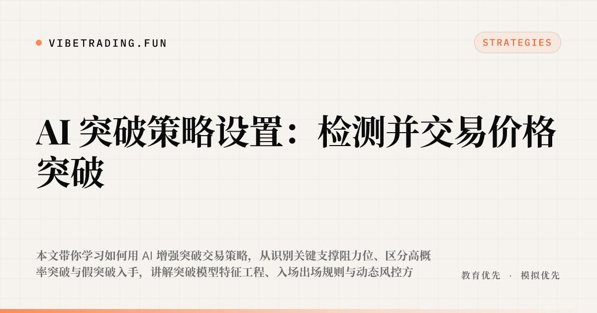 AI 突破策略设置：检测并交易价格突破
