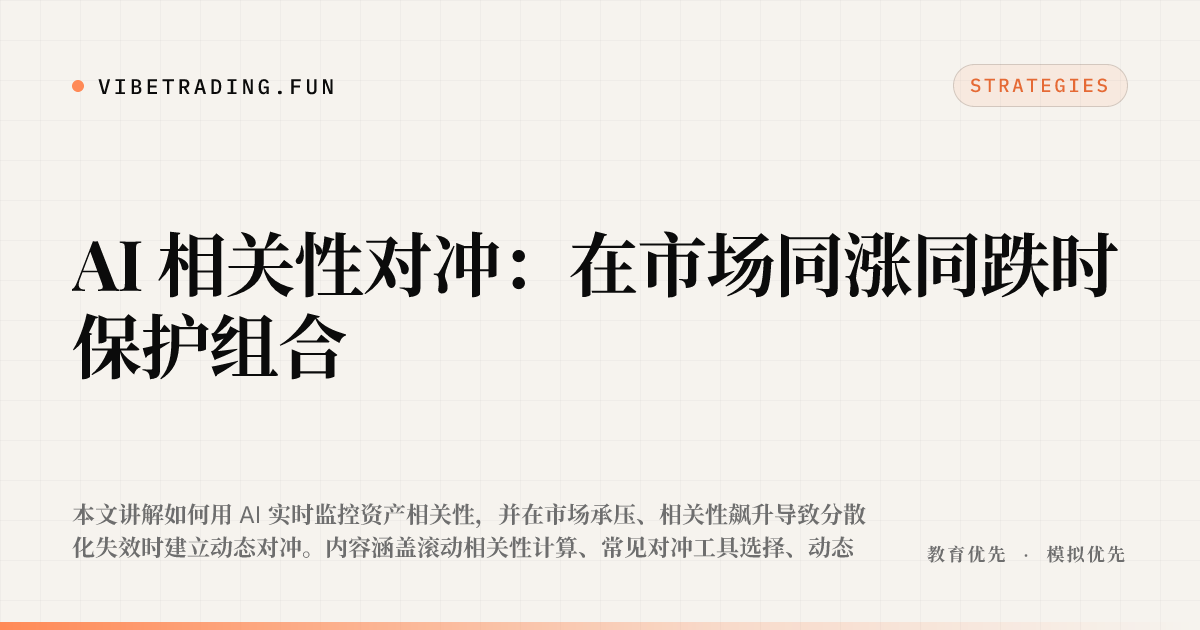 AI 相关性对冲：在市场同涨同跌时保护组合