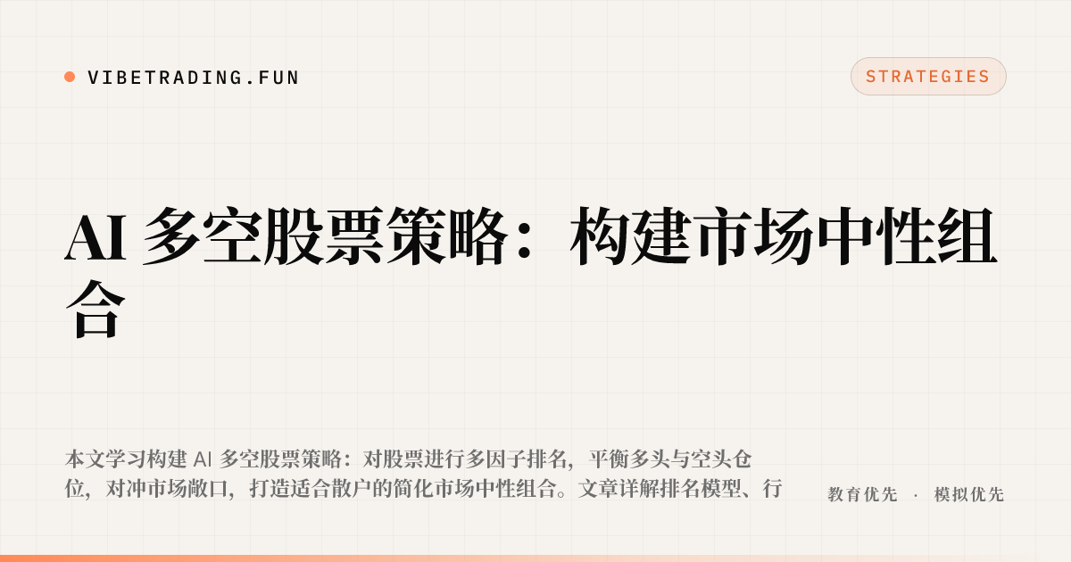 AI 多空股票策略：构建市场中性组合