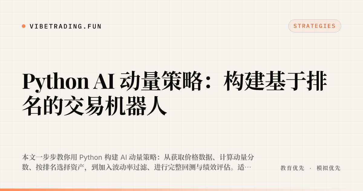 Python AI 动量策略：构建基于排名的交易机器人