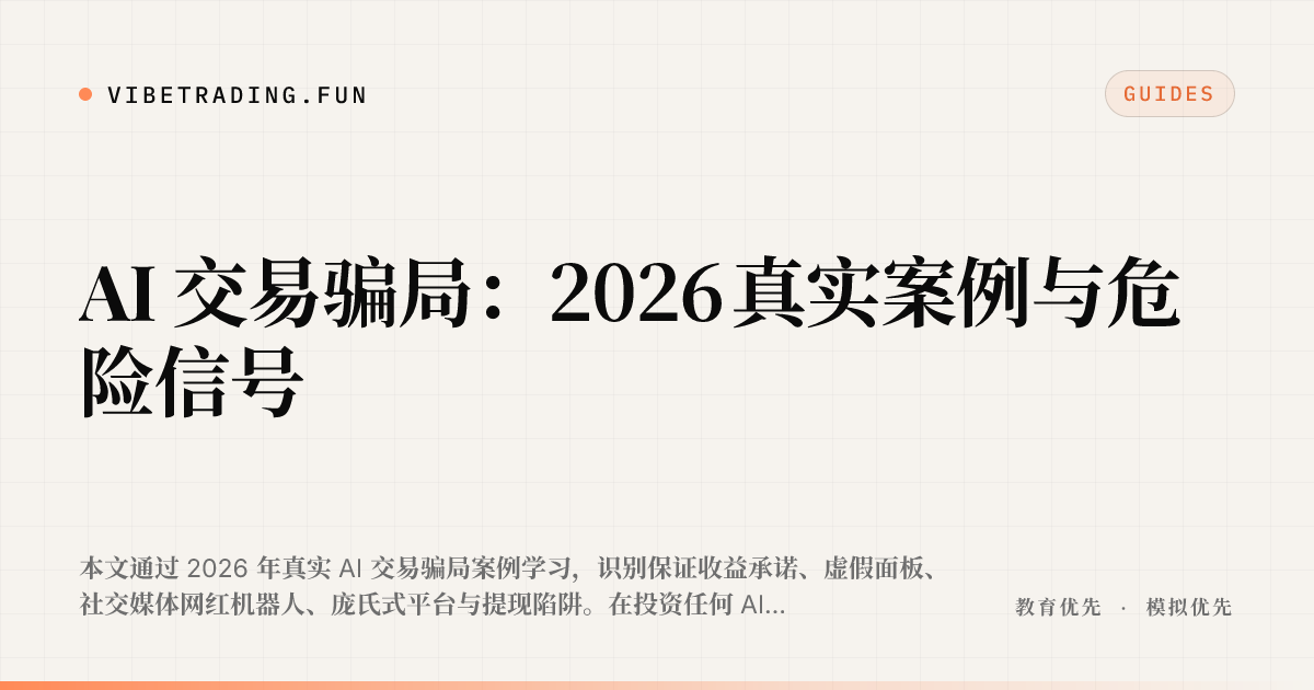 AI 交易骗局：2026 真实案例与危险信号