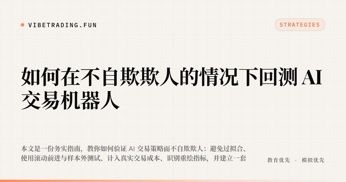 如何在不自欺欺人的情况下回测 AI 交易机器人